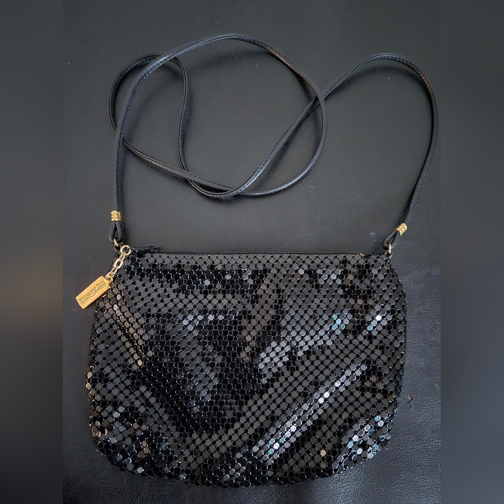 Vintage Whiting and Davis Black Mesh Handbag